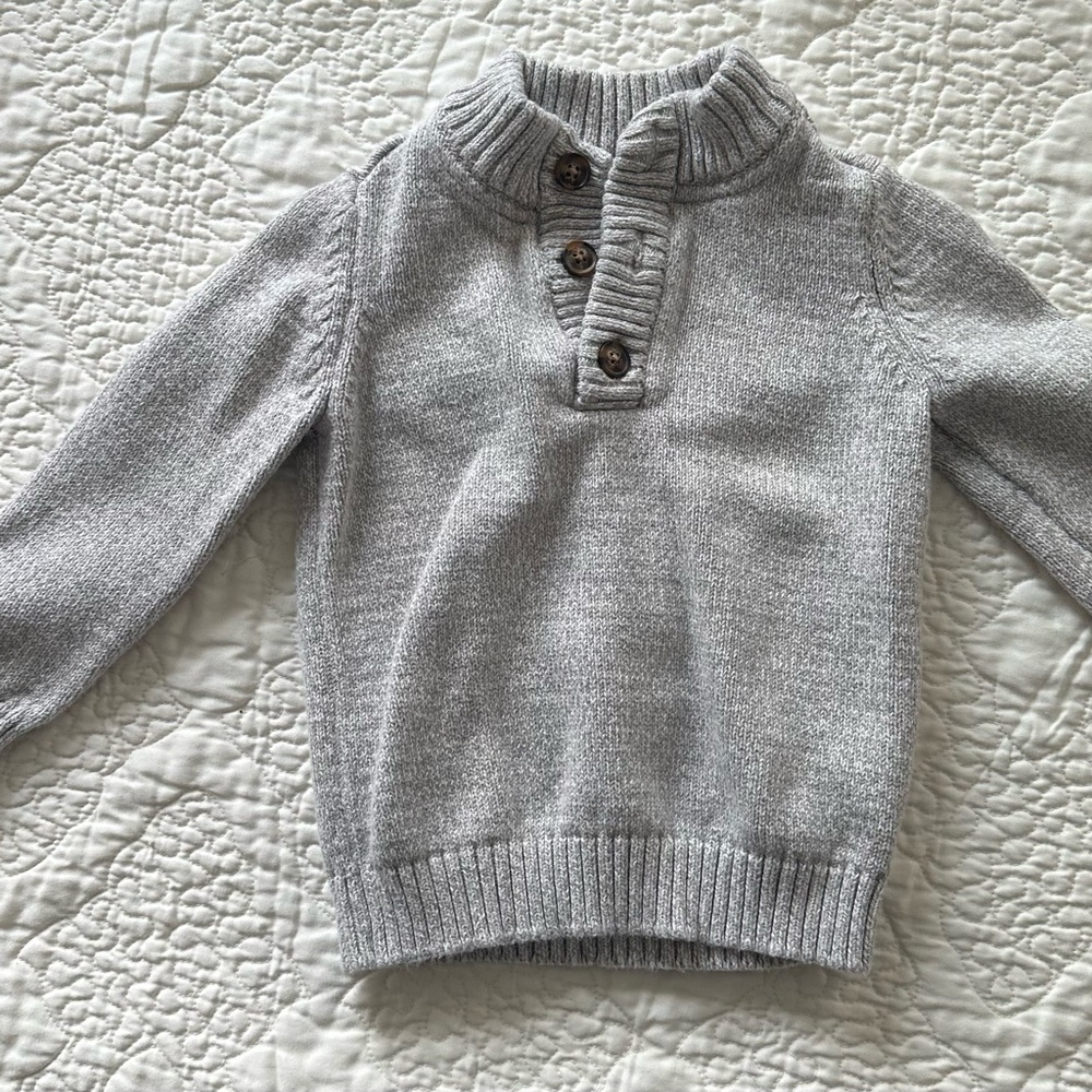 Carter's Gray Sweater with Red Accent